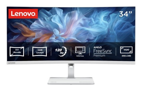 Lenovo Lenovo L34W-4C 34"WQHD 120Hz 350nits HDMI DP Cloud Grey