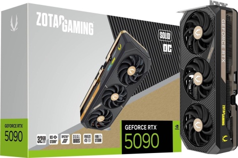 Karta graficzna Zotac Gaming GeForce RTX 5090 SOLID OC 32GB GDDR7 DLSS4 (ZT-B50900J-10P) NA STANIE