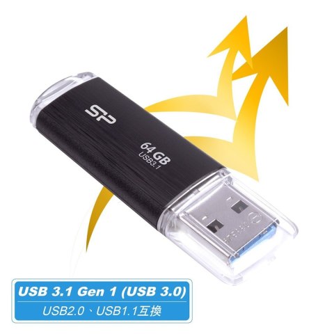 Silicon Power Pendrive Silicon Power Blaze B02 64GB USB 3.1 kolor czarny (SP064GBUF3B02V1K)