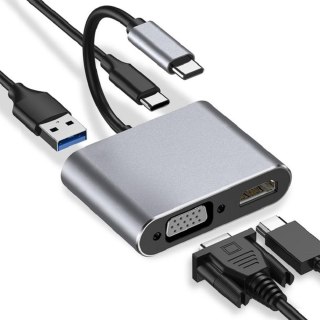 IBOX Stacja dokująca IBOX IUHCHDVGA Hub USB Typ-C 4w1 USB 3.0 + PD 100W + HDMK 4k30Hz + VGA FullHD