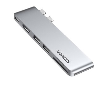 Ugreen Adapter hub Ugreen CM380 2xUSB C - HDMI/2xUSB 3.0/SDTF/USB C PD - szary