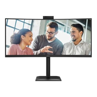 AOC Monitor AOC 34" CU34E4CW VA WQHD 120Hz 2xHDMI DP HUB RJ45 głośniki kamera