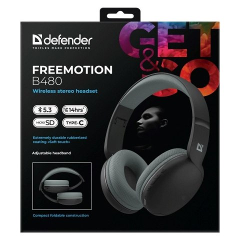 Defender DEFENDER SŁUCHAWKI NAUSZNE BLUETOOTH FREEMOTION B480 CZARNE 63480