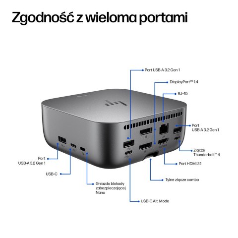 Hewlett-Packard Stacja dokująca HP Thunderbolt 4 Ultra 180W G6 Dock