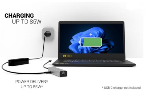 I-tec HUB USB-C Charging Metal 5 port with USB-C video 8K + Power Delivery 85W