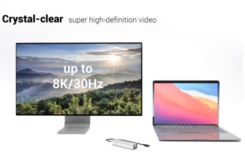 I-tec HUB USB-C Charging Metal 5 port with USB-C video 8K + Power Delivery 85W