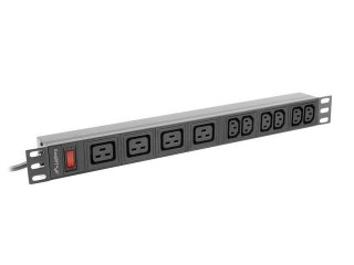 LANBERG Listwa zasilająca RACK PDU 19" Lanberg 1U 16A 2M 4X C19 6X IEC C13 C20 czarna