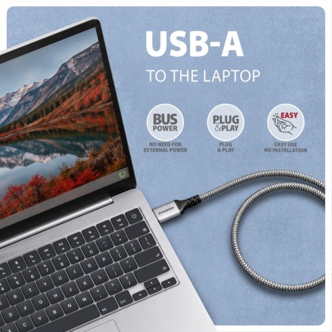 AXAGON ADE-AM15 USB-A Gigabit Ethernet adapter z zintegrowanym kablem sieciowym CAT6 RJ-45 1.5 m