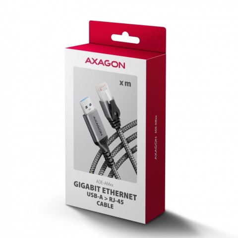 AXAGON ADE-AM30 USB-A Gigabit Ethernet adapter z zintegrowanym kablem sieciowym CAT6 RJ-45 3 m