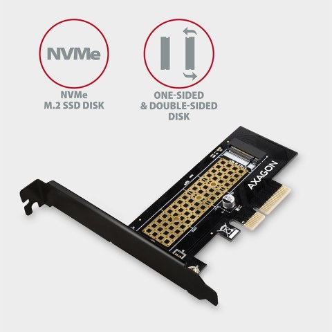 AXAGON PCEM2-N Adapter wewnętrzny PCIe x4, 1x M.2 NVMe M-key slot, SP & LP