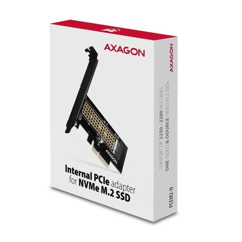 AXAGON PCEM2-N Adapter wewnętrzny PCIe x4, 1x M.2 NVMe M-key slot, SP & LP