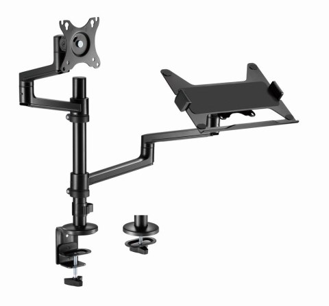GEMBIRD GEMBIRD BIURKOWE REGULOWANE RAMIĘ/UCHWYT NA MONITOR + PODSTAWKA NA NOTEBOOKA 17-32, VESA 100X100MM, DO 8 KG