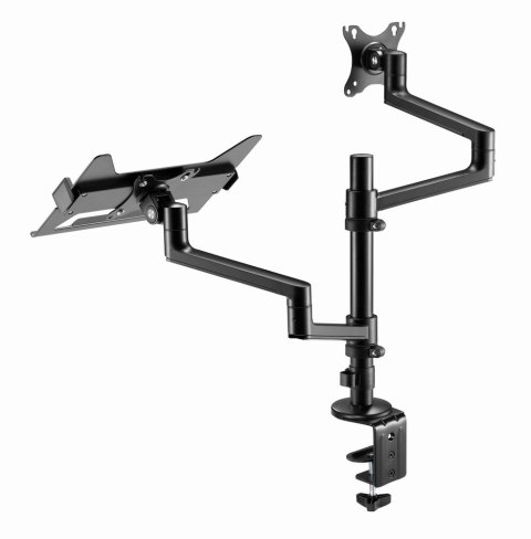 GEMBIRD GEMBIRD BIURKOWE REGULOWANE RAMIĘ/UCHWYT NA MONITOR + PODSTAWKA NA NOTEBOOKA 17-32, VESA 100X100MM, DO 8 KG
