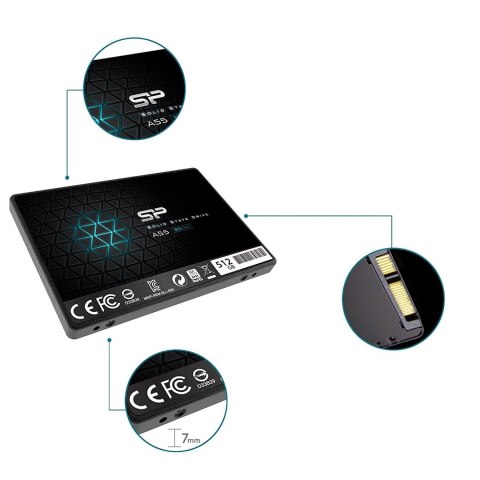 Silicon Power Dysk SSD Silicon Power Ace A55 512GB 2,5" SATA III 560/530 MB/s (SP512GBSS3A55S25)