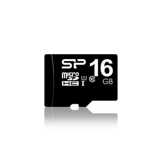 Silicon Power Karta pamięci Silicon Power microSDHC 16GB Class 10 + ADAPTER microSD-SD (SP016GBSTH010V10SP)