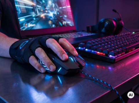 Esperanza Mysz przewodowa gaming Led 7D OPTYCZNA USB Esperanza WOLF EGM201B niebieska