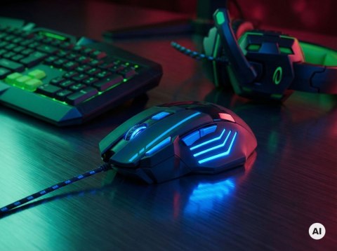 Esperanza Mysz przewodowa gaming Led 7D OPTYCZNA USB Esperanza WOLF EGM201B niebieska