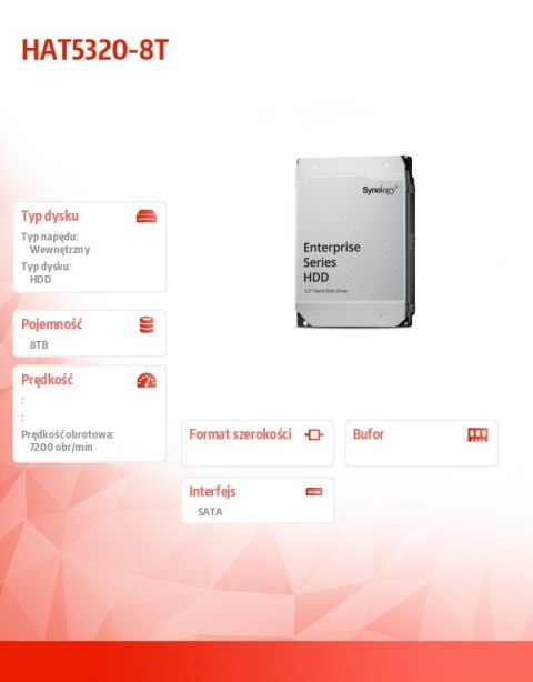 Synology Dysk twardy 3.5 cala HAT5320-8T 8TB SATA 7.2k 5Y