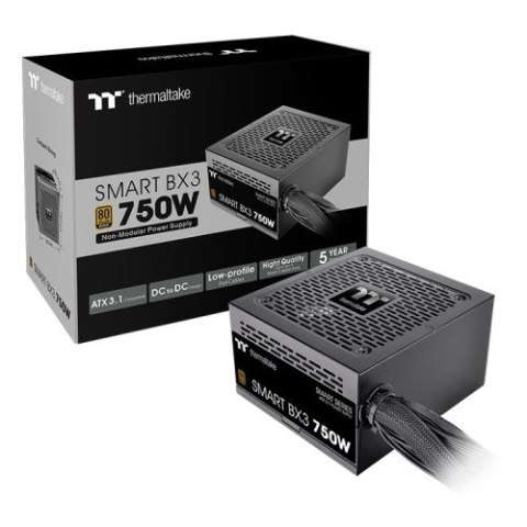 Thermaltake THERMALTAKE SMART BX3 650W 80+BRONZE ATX3.1 PCI-E 5.0 SINGLE RAIL DC-DC PS-SPD-0650NNFABE-3