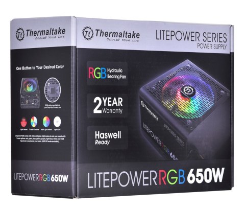 Thermaltake Zasilacz Thermaltake Litepower RGB PS-LTP-0650NHSANE-1 (650 W; Aktywne; 120 mm)