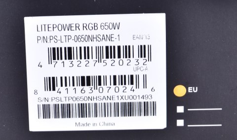 Thermaltake Zasilacz Thermaltake Litepower RGB PS-LTP-0650NHSANE-1 (650 W; Aktywne; 120 mm)