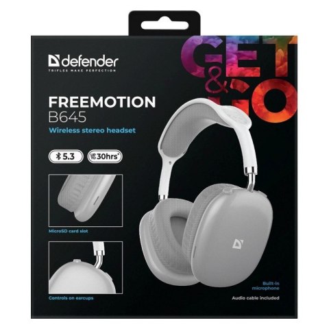 Defender DEFENDER SŁUCHAWKI BLUETOOTH FREEMOTION B645 SZARE 63646