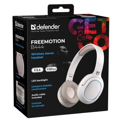 Defender DEFENDER SŁUCHAWKI NAUSZNE BLUETOOTH FREEMOTION B444 BEŻOWE 63444