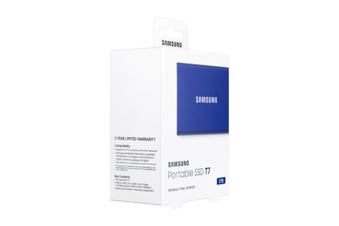 Samsung Dysk Samsung SSD T7 Portable 2TB MU-PC2T0H/WW niebieski