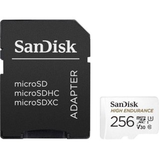 Sandisk Karta pamięci MicroSDXC SanDisk High Endurance 256GB 100/40 MB/s A1 Class 10 V30 UHS-I U3 + adapter