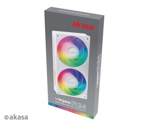 Akasa Akasa VEGAS A24 Obudowa komputera, Procesor Wentylator 12 cm Biały 1 szt.