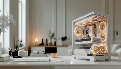 MODECOM MODECOM OBUDOWA VOLCANO STELLAR PLUS ARGB MIDI 5F WHITE