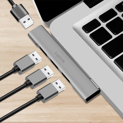 LogiLink HUB smukły USB-A do 1x USB-A 3.0 3xUSB-A 2.0