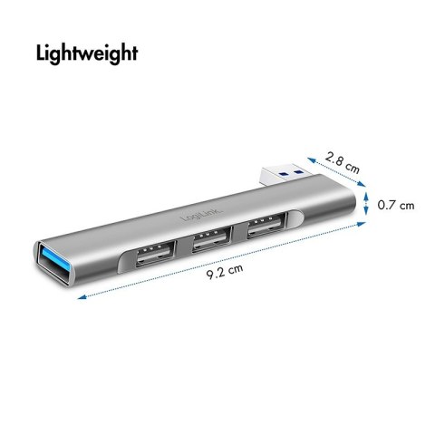 LogiLink HUB smukły USB-A do 1x USB-A 3.0 3xUSB-A 2.0