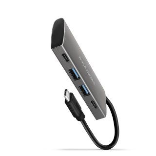 AXAGON HMC-4G2 Hub USB-C 4-portowy, 10Gbps, 2x USB-A, 2x USB-C, aluminiowy, kabel 13 cm