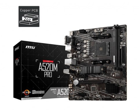 MSI Płyta główna MSI A520M PRO AM4 2DDR4