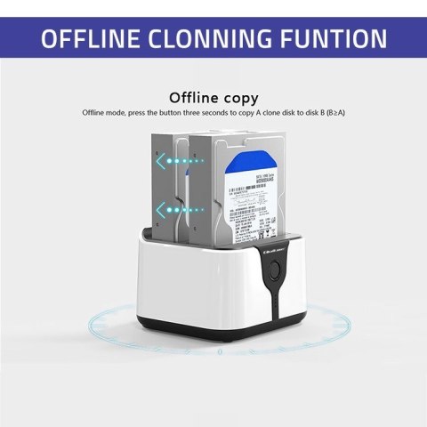 Qoltec QOLTEC STACJA DOKUJĄCA DO DYSKÓW HDD SSD 2.5" 3.5" | SATA III | USB 3.0 | SUPER SPEED 5GB/S | Z FUNKCJĄ KLONOWANIA OFFLINE