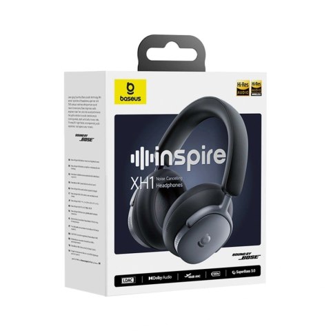 Baseus Słuchawki bezprzewodowe Baseus Inspire XH1 Sound by Bose ANC Dolby Audio kolor Czarna Dziura