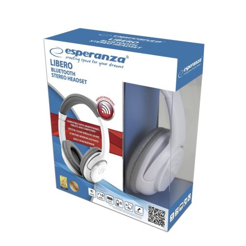 Esperanza Słuchawki Bluetooth LIBERO EH163W białe