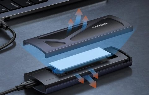 UGREEN Obudowa Ugreen CM578 15512 na dysk M.2 NVMe 10Gbps - czarna + kabel USB-C / USB-A + kabel USB-C / USB-C