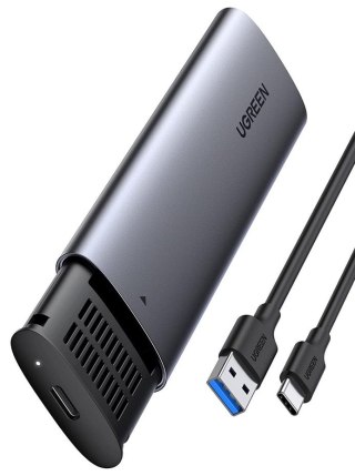 UGREEN Ugreen kieszeń na dysk obudowa dysku twardego M.2 B-Key SATA 3.0 5Gbps szary + kabel USB Typ C (CM400)