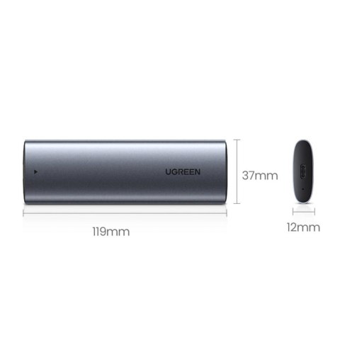UGREEN Ugreen kieszeń na dysk obudowa dysku twardego M.2 B-Key SATA 3.0 5Gbps szary + kabel USB Typ C (CM400)