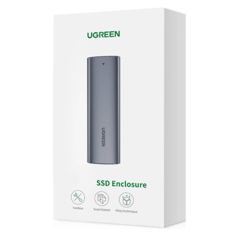 UGREEN Ugreen kieszeń na dysk obudowa dysku twardego M.2 B-Key SATA 3.0 5Gbps szary + kabel USB Typ C (CM400)