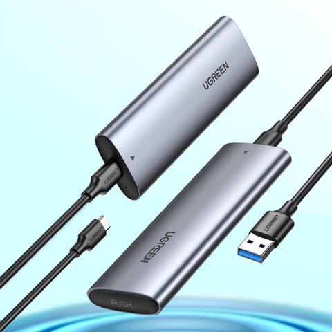 UGREEN Ugreen kieszeń na dysk obudowa dysku twardego M.2 B-Key SATA 3.0 5Gbps szary + kabel USB Typ C (CM400)