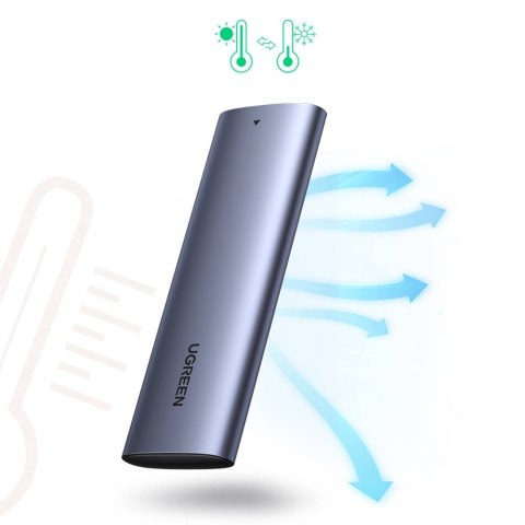 UGREEN Ugreen kieszeń na dysk obudowa dysku twardego M.2 B-Key SATA 3.0 5Gbps szary + kabel USB Typ C (CM400)