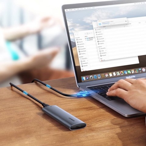 UGREEN Ugreen kieszeń na dysk obudowa dysku twardego M.2 B-Key SATA 3.0 5Gbps szary + kabel USB Typ C (CM400)