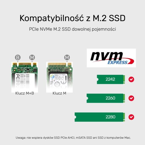 UNITEK UNITEK OBUDOWA NA DYSK/KLONOWANIE 2XM.2, PCIE/NVME