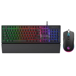RAMPAGE RAMPAGE FORTUNA ZESTAW GAMINGOWY KLAWIATURA Z PODKŁADKĄ I MYSZ 12800 DPI BLK