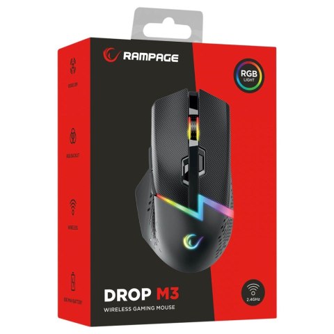 RAMPAGE RAMPAGE MYSZ BEZPRZEWODOWA DROP M3 V2 24000 DPI BLACK