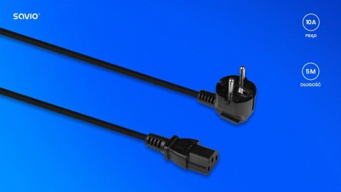 Savio Kabel zasilający CEE 7/7 (E/F) - IEC C13, 5m, CL-181