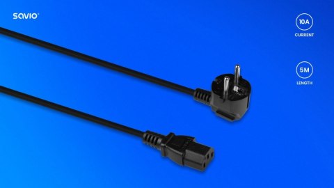 Savio Kabel zasilający CEE 7/7 (E/F) - IEC C13, 5m, CL-181